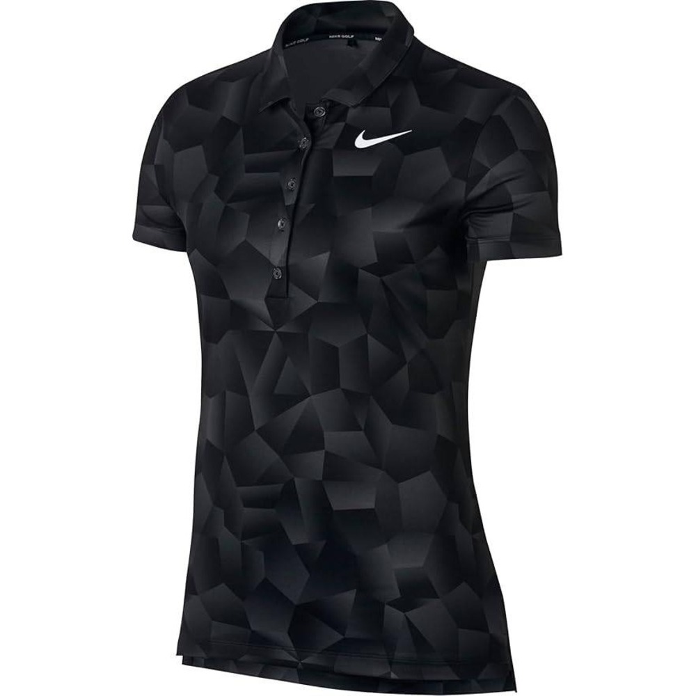 Nike Women's Dry Geo Printed Golf Polo Dark‎ Gray/Black/White (Small)